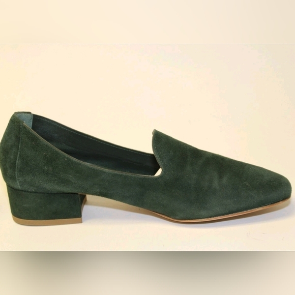 Mansur Gavriel Womens 6.5 36.5 Green Suede Low Heeled Loafers Italy Made Shoes - Picture 4 of 16